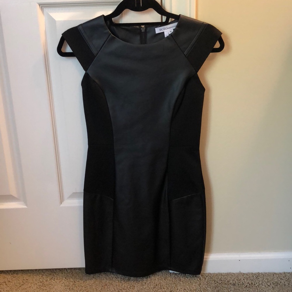 Gorgeous black fitted leather dress! BCBGeneration